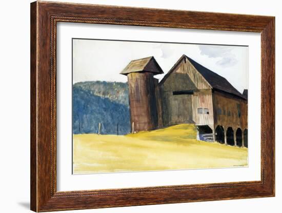 Barn and Silo, Vermont-Edward Hopper-Framed Premium Giclee Print