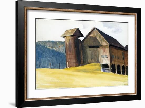 Barn and Silo, Vermont-Edward Hopper-Framed Premium Giclee Print