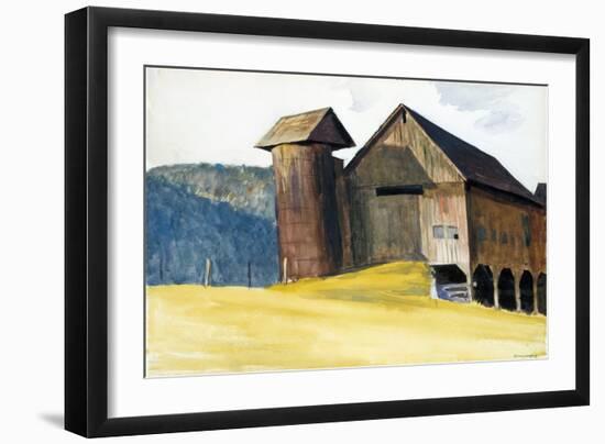 Barn and Silo, Vermont-Edward Hopper-Framed Premium Giclee Print