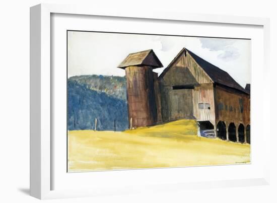 Barn and Silo, Vermont-Edward Hopper-Framed Premium Giclee Print