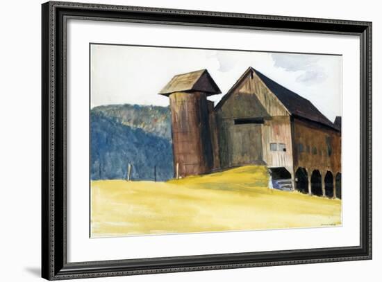 Barn and Silo, Vermont-Edward Hopper-Framed Giclee Print