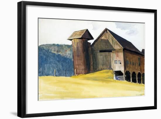 Barn and Silo, Vermont-Edward Hopper-Framed Giclee Print