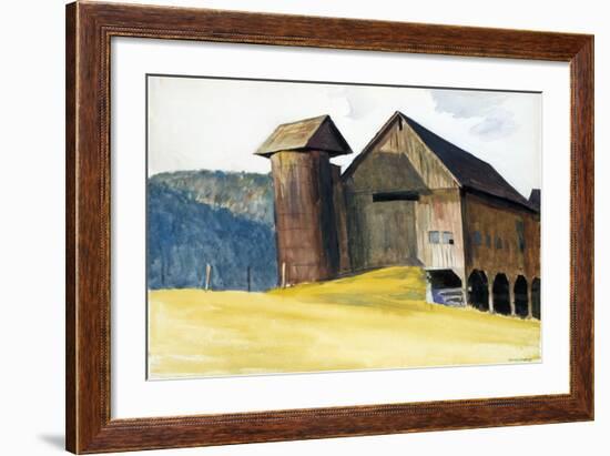 Barn and Silo, Vermont-Edward Hopper-Framed Giclee Print