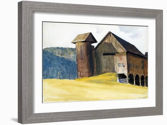 Barn and Silo, Vermont-Edward Hopper-Framed Giclee Print