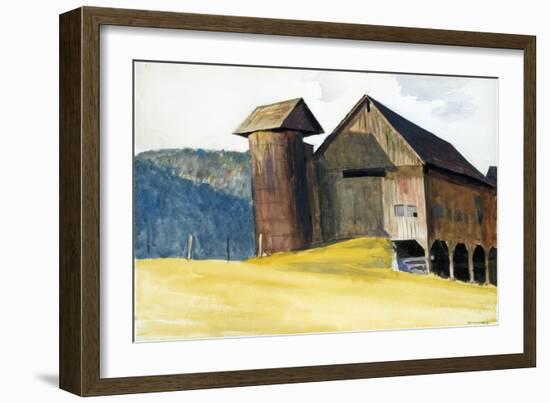 Barn and Silo, Vermont-Edward Hopper-Framed Giclee Print