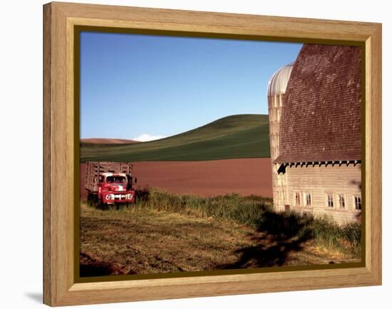 Barn and Truck in Palouse Area, Washington, USA-Janell Davidson-Framed Premier Image Canvas