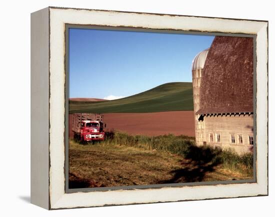 Barn and Truck in Palouse Area, Washington, USA-Janell Davidson-Framed Premier Image Canvas