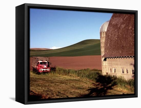 Barn and Truck in Palouse Area, Washington, USA-Janell Davidson-Framed Premier Image Canvas