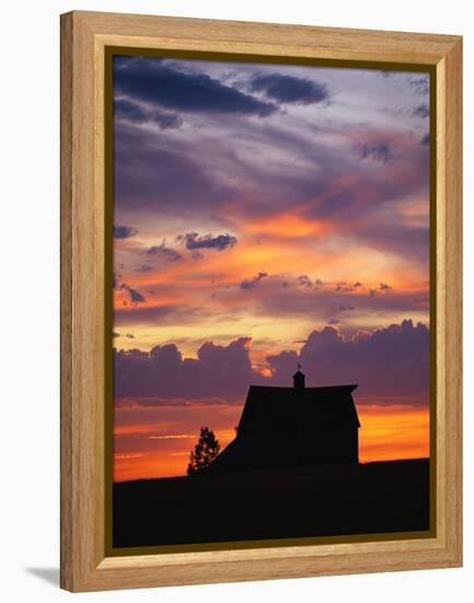 Barn at Sunset-null-Framed Premier Image Canvas