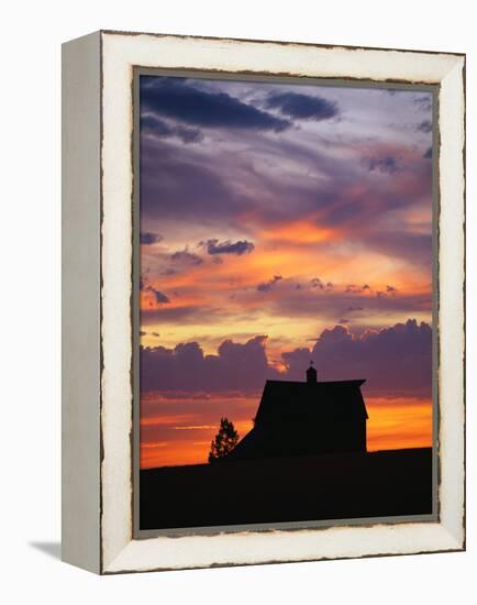 Barn at Sunset-null-Framed Premier Image Canvas