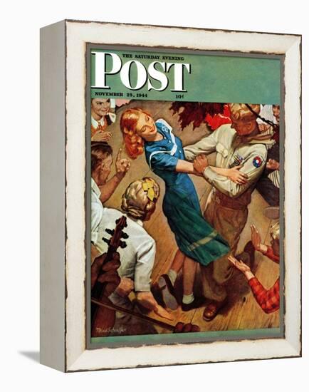 "Barn dance," Saturday Evening Post Cover, November 25, 1944-Mead Schaeffer-Framed Premier Image Canvas