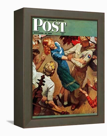 "Barn dance," Saturday Evening Post Cover, November 25, 1944-Mead Schaeffer-Framed Premier Image Canvas