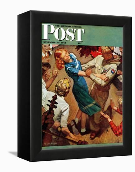 "Barn dance," Saturday Evening Post Cover, November 25, 1944-Mead Schaeffer-Framed Premier Image Canvas