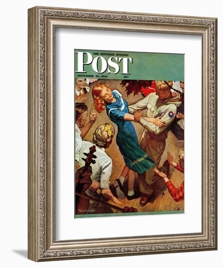 "Barn dance," Saturday Evening Post Cover, November 25, 1944-Mead Schaeffer-Framed Giclee Print