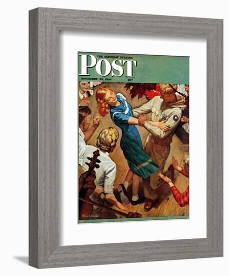 "Barn dance," Saturday Evening Post Cover, November 25, 1944-Mead Schaeffer-Framed Giclee Print