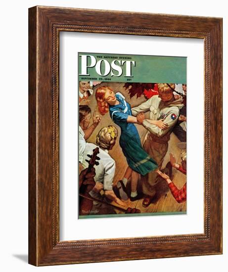 "Barn dance," Saturday Evening Post Cover, November 25, 1944-Mead Schaeffer-Framed Giclee Print