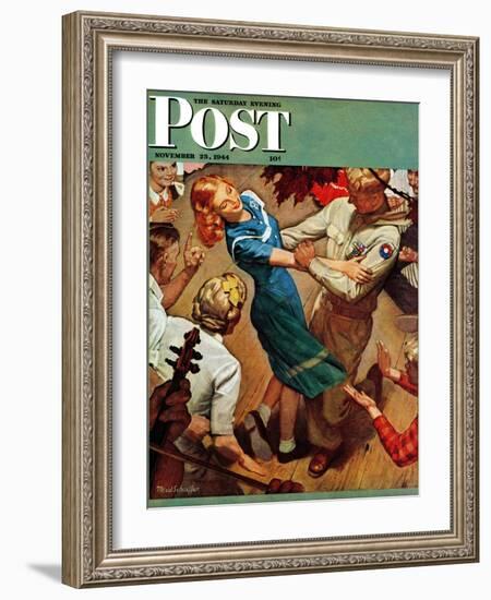 "Barn dance," Saturday Evening Post Cover, November 25, 1944-Mead Schaeffer-Framed Giclee Print