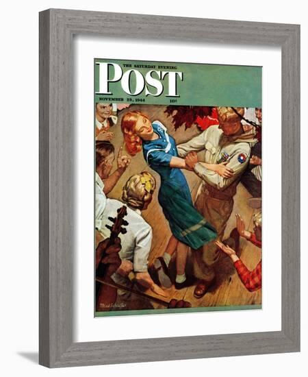 "Barn dance," Saturday Evening Post Cover, November 25, 1944-Mead Schaeffer-Framed Giclee Print