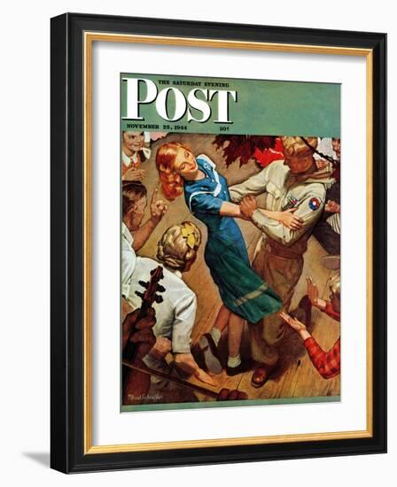 "Barn dance," Saturday Evening Post Cover, November 25, 1944-Mead Schaeffer-Framed Giclee Print