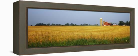 Barn in a field, Wisconsin, USA-null-Framed Premier Image Canvas