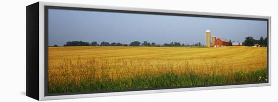 Barn in a field, Wisconsin, USA-null-Framed Premier Image Canvas