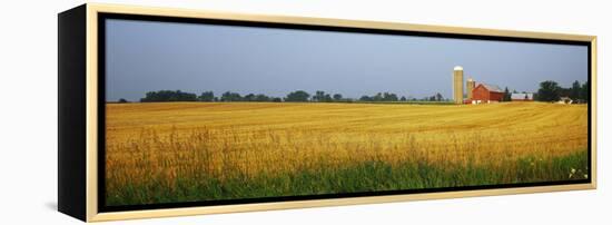 Barn in a field, Wisconsin, USA-null-Framed Premier Image Canvas