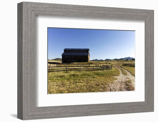 Barn in a rural landscape, Santa Fe, New Mexico, Usa.-Julien McRoberts-Framed Photographic Print