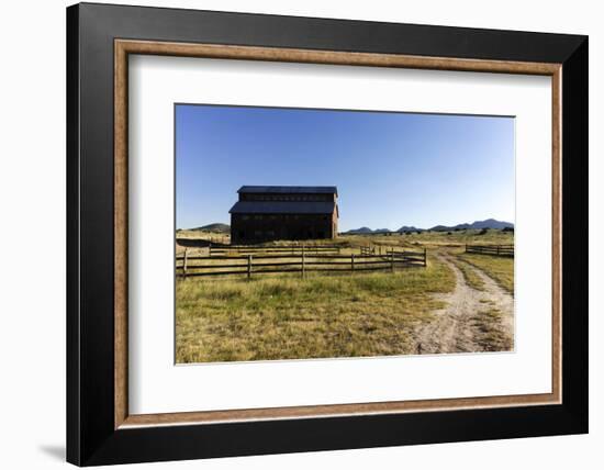 Barn in a rural landscape, Santa Fe, New Mexico, Usa.-Julien McRoberts-Framed Photographic Print