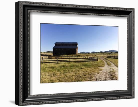 Barn in a rural landscape, Santa Fe, New Mexico, Usa.-Julien McRoberts-Framed Photographic Print