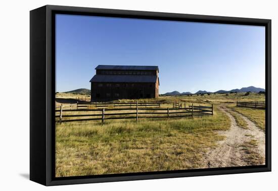 Barn in a rural landscape, Santa Fe, New Mexico, Usa.-Julien McRoberts-Framed Premier Image Canvas