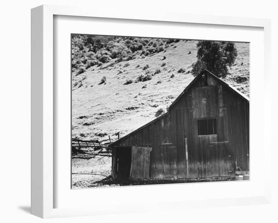 Barn in a Valley, Back of Mission, San Jose-Dorothea Lange-Framed Giclee Print