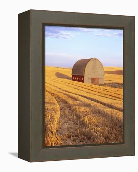 Barn in Harvested Field-Terry Eggers-Framed Premier Image Canvas