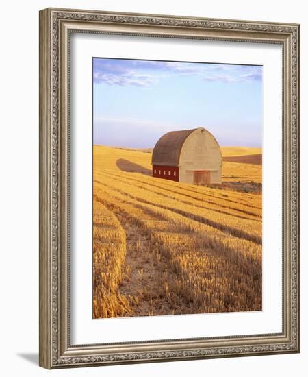 Barn in Harvested Field-Terry Eggers-Framed Photographic Print