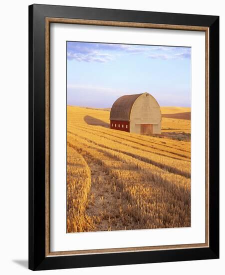 Barn in Harvested Field-Terry Eggers-Framed Photographic Print