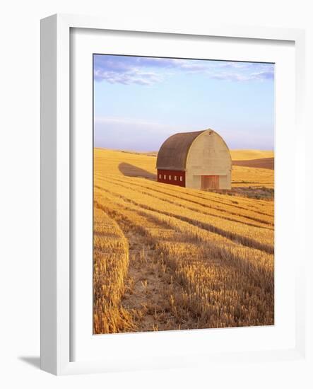 Barn in Harvested Field-Terry Eggers-Framed Photographic Print