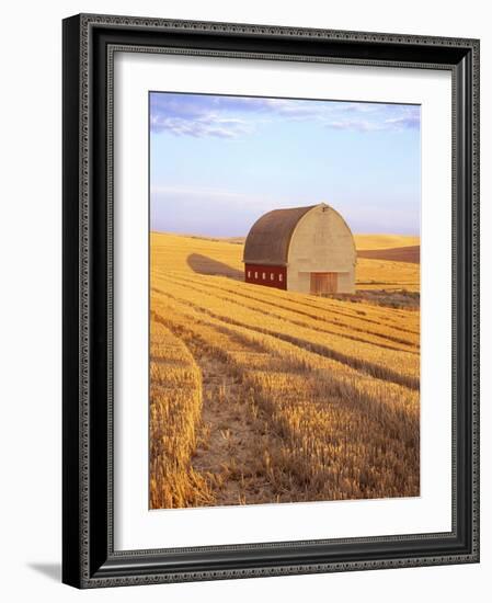 Barn in Harvested Field-Terry Eggers-Framed Photographic Print