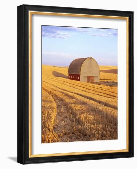 Barn in Harvested Field-Terry Eggers-Framed Photographic Print