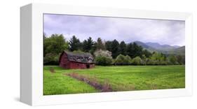 Barn in Keene Valley in Spring Adirondack Park, New York State, USA-null-Framed Premier Image Canvas