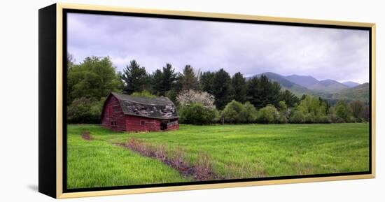 Barn in Keene Valley in Spring Adirondack Park, New York State, USA-null-Framed Premier Image Canvas