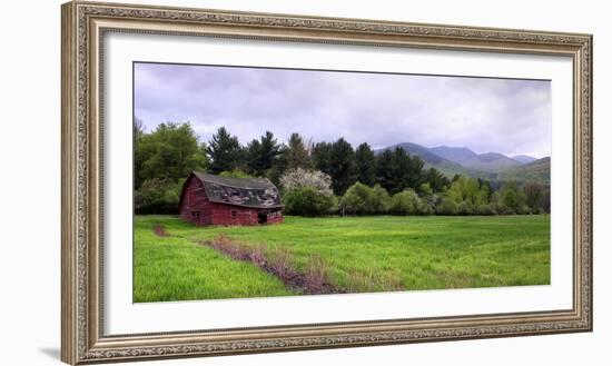 Barn in Keene Valley in Spring Adirondack Park, New York State, USA-null-Framed Photographic Print