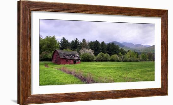 Barn in Keene Valley in Spring Adirondack Park, New York State, USA-null-Framed Photographic Print