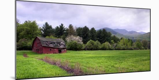 Barn in Keene Valley in Spring Adirondack Park, New York State, USA-null-Mounted Photographic Print