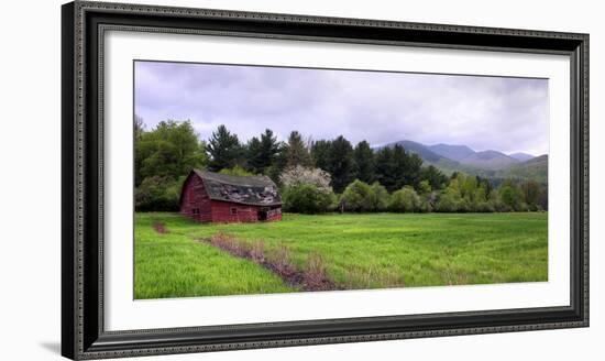 Barn in Keene Valley in Spring Adirondack Park, New York State, USA-null-Framed Photographic Print