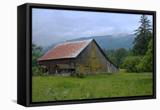 Barn in the Mist-George Johnson-Framed Premier Image Canvas