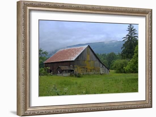 Barn in the Mist-George Johnson-Framed Photographic Print