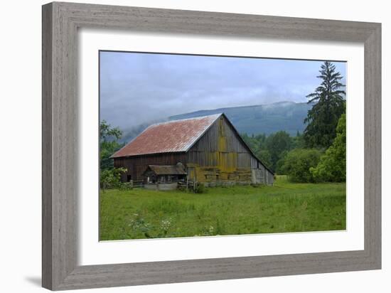 Barn in the Mist-George Johnson-Framed Photographic Print