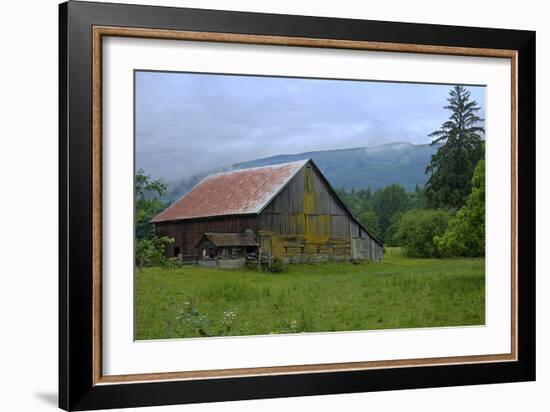 Barn in the Mist-George Johnson-Framed Photographic Print