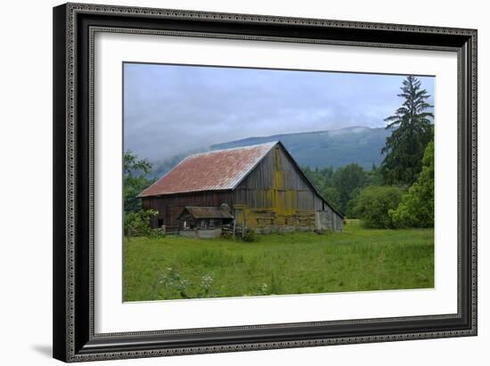 Barn in the Mist-George Johnson-Framed Photographic Print