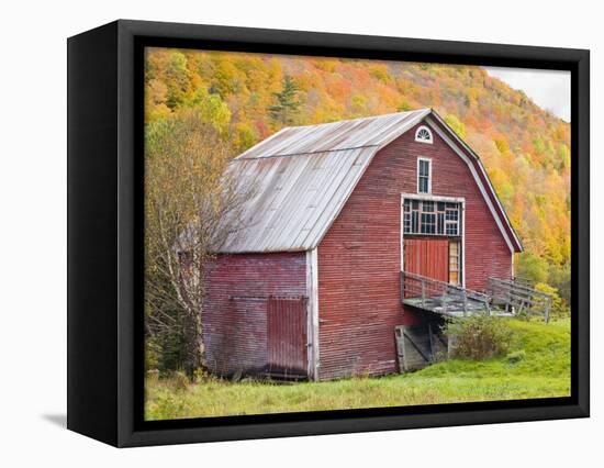 Barn in Vermont's Green Mountains, Hancock, Vermont, USA-Jerry & Marcy Monkman-Framed Premier Image Canvas