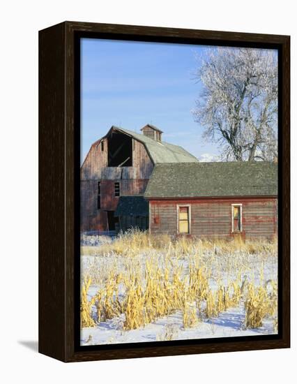 Barn in Winter-Scott T. Smith-Framed Premier Image Canvas